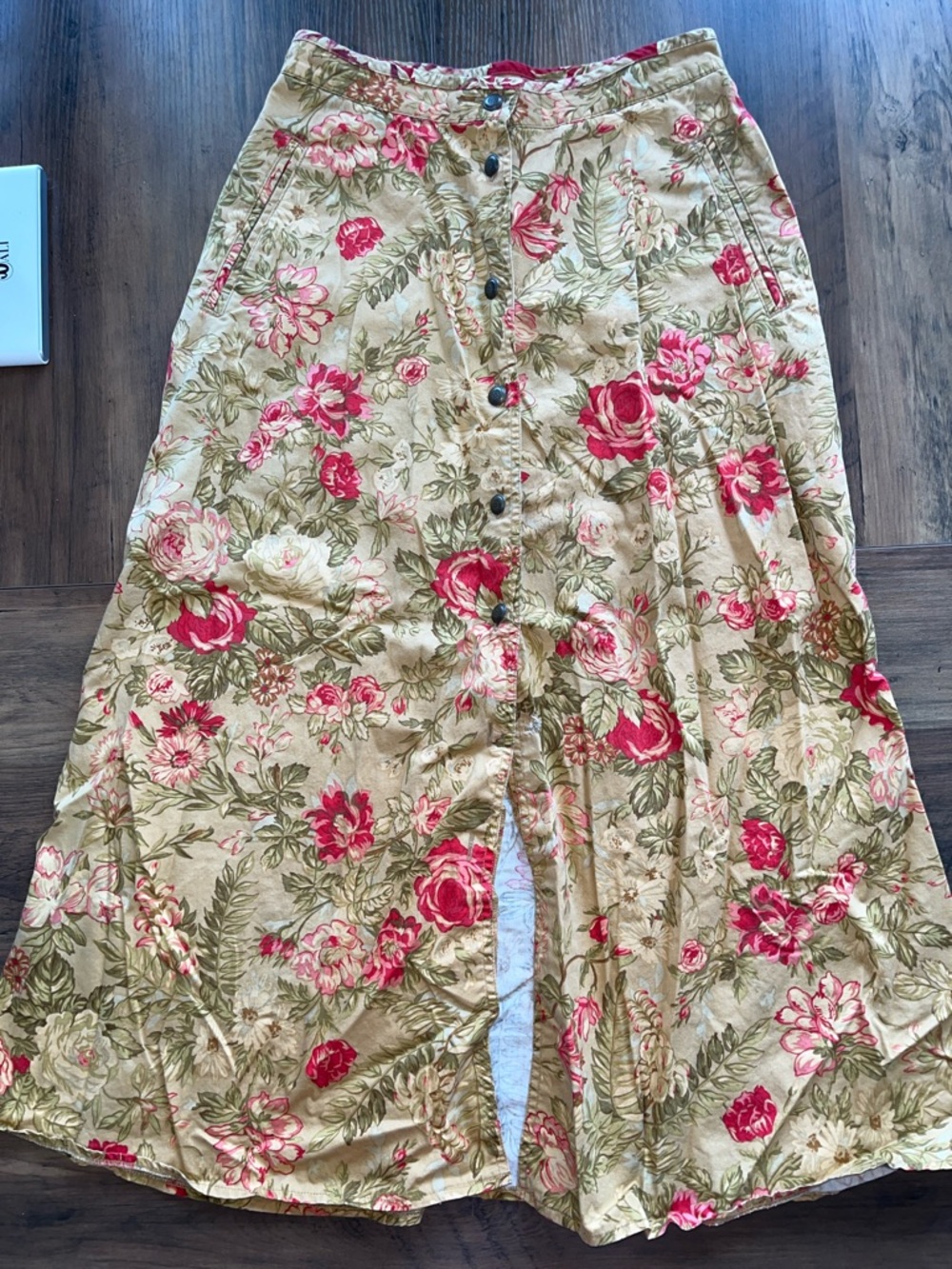 Floral High Waist Midi Skirt
